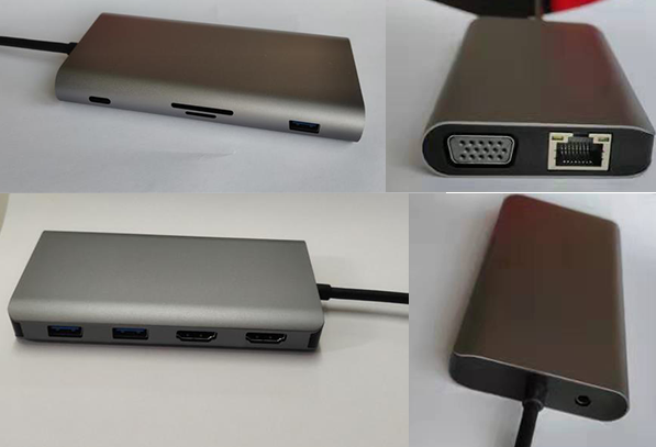 Дизайн 11 BAIAO новый в 1 типе станции стыковки ноутбука эпицентра деятельности переходника USB c порта c