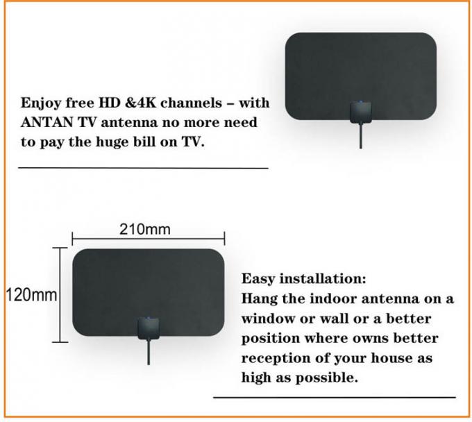 Окна цены Индии кабеля ТВ VHF усилитель антенны ТВ цифров плоского HD свободного крытый