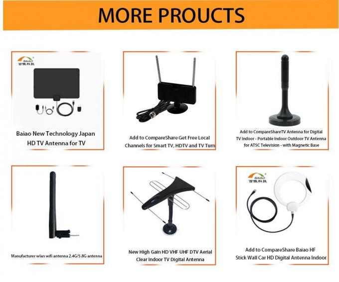 UHF 470 - 862MHz 100 цифров миль антенны ТВ с магнитным основанием 4