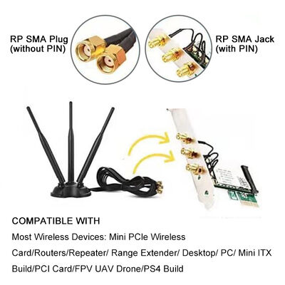 2.4G 5.8G Dual Band Omni High Gain WiFi Антенна, 8dBi Omni Антенна для WiFi маршрутизатора и беспроводной сетевой карты